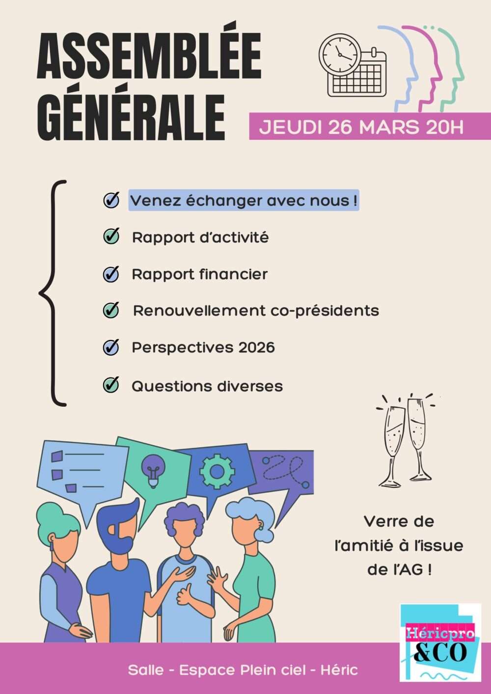 ordre du jour assemblée générale Héric Pro et co du 26 mars 2026